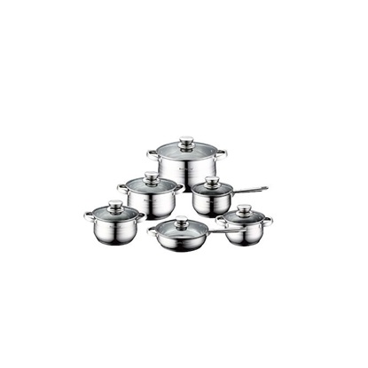 Royalty Line Cookware Set of Stainless Steel Silver 12pcs (1231) (ROY1231)-ROY1231