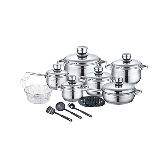 Royalty Line Cookware Set of Stainless Steel Silver 18pcs (1802) (ROY1802)-ROY1802