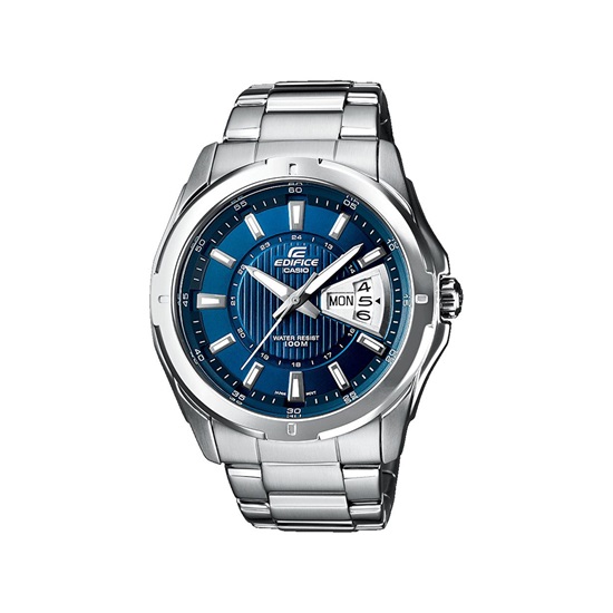 Casio Edifice Battery Watch with Metal Bracelet Silver (EF-129D-2AVEF) (CASEF129D2AVEF)-CASEF129D2AVEF