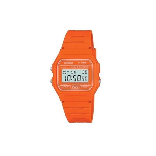 Casio Collection Ψηφιακό Ρολόι Μπαταρίας με Καουτσούκ Orange (F-91WC-4A2EF) (CASF91WCA2EF)-CASF91WC4A2EF