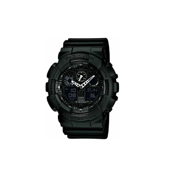 Casio Ρολόι G-Shock Καουτσούκ Λουράκι Μαύρο (GA-100-1A1ER) (CASGA1001A1ER)-CASGA1001A1ER