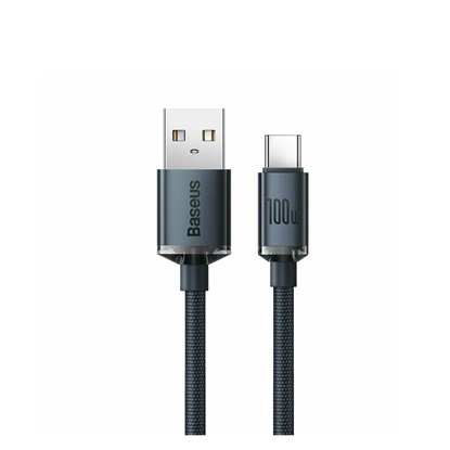 Baseus Crystal Shine Braided USB 2.0 Cable USB-C male - USB-A male Μαύρο 2m (CAJY000501) (BASCAJY000501)-BASCAJY000501