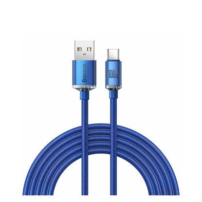 Baseus Crystal Shine Braided USB 2.0 Cable USB-C male - USB-A male Μπλε 2m (CAJY000503) (BASCAJY000503)-BASCAJY000503