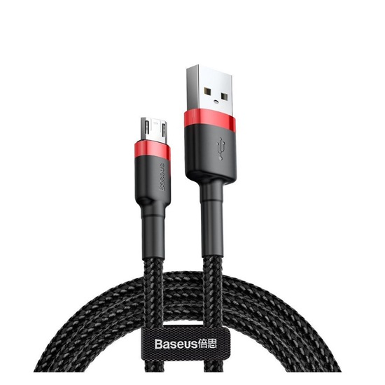 Baseus Cafule Braided USB 2.0 to micro USB Cable Μαύρο 1m (CAMKLF-B91) (BASCAMKLFB91)-BASCAMKLFB91