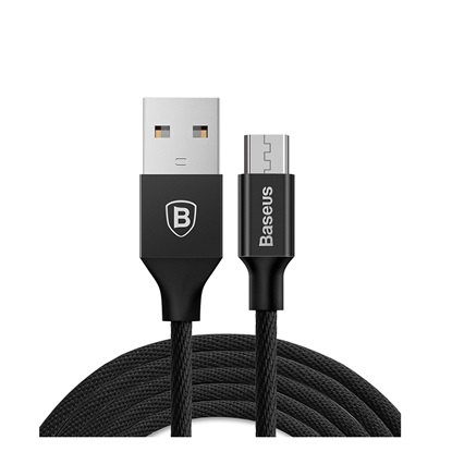 Baseus Yiven Braided USB 2.0 to micro USB Cable Μαύρο 1.5m (CAMYW-B01) (BASCAMYWB01)-BASCAMYWB01