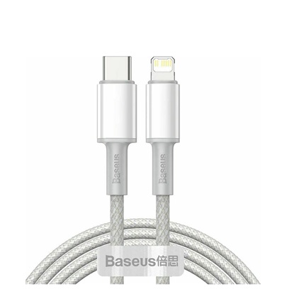 Baseus High Density Braided USB-C to Lightning Cable 20W Λευκό 2m (CATLGD-A02) (BASCATLGDA02)-BASCATLGDA02