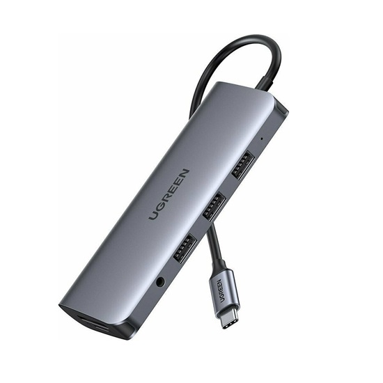 Ugreen CM179 USB-C Docking Station με HDMI 4K PD Ethernet και συνδεση 2 Οθονών Ασημί (80133) (UGR80133)-UGR80133