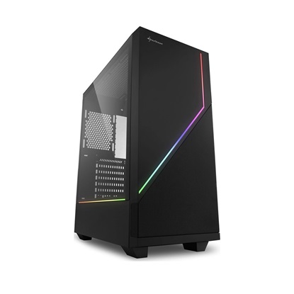 Sharkoon RGB Flow Gaming Midi Tower Computer Case Black (20930144) (SHR20930144)-SHR20930144