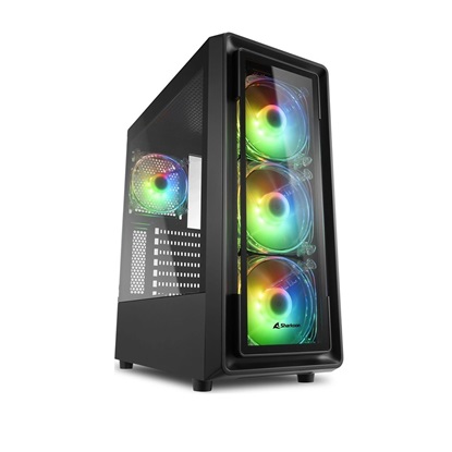 Sharkoon TK4 RGB Gaming Midi Tower Computer Case Black (25931010) (SHR25931010)-SHR25931010