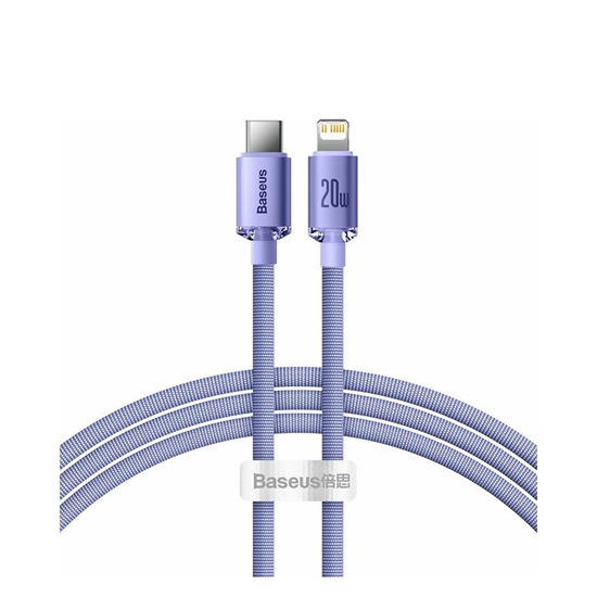 Baseus Crystal Shine Braided USB-C to Lightning Cable 20W Μωβ 1.2m (CAJY000205) (BASCAJY000205)-BASCAJY000205