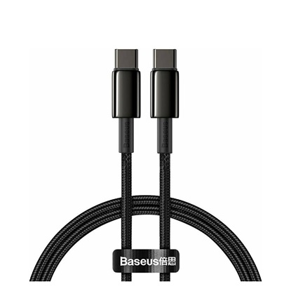 Baseus Braided USB 2.0 Cable USB-C male - USB-C male Μαύρο 2m (CATWJ-A01) (BASCATWJA01)-BASCATWJA01