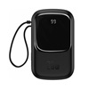 Baseus Qpow Lightning Digital Display Power Bank 20000mAh 20W με Θύρα USB-A και Θύρα USB-C Μαύρο (PPQD060201) (BASPPQD060201)-BASPPQD060201