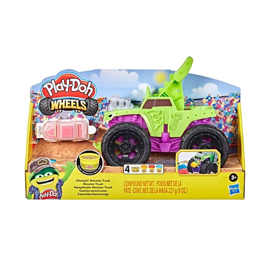 Hasbro Play-Doh Πλαστελίνη - Παιχνίδι Wheels Chompin' Monster Truck για 3+ Ετών, 4τμχ (F1322) (HASF1322)-HASF1322