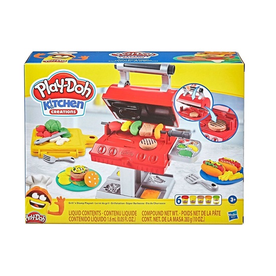Hasbro Play-Doh Πλαστελίνη - Παιχνίδι Grill n' Stamp για 3+ Ετών 6τμχ (F06525L0) (HASF06525L0)-HASF06525L0