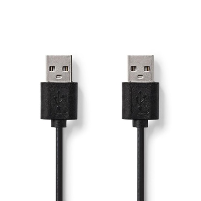 Nedis USB 2.0 Cable USB-A male - USB-A male 2m (CCGT60000BK20) (NEDCCGT60000BK20)-NEDCCGT60000BK20
