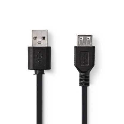 Nedis USB 1.0 Cable A Male - USB A Female 1.0 m Black (CCGT60010BK10) (NEDCCGT60010BK10)-NEDCCGT60010BK10