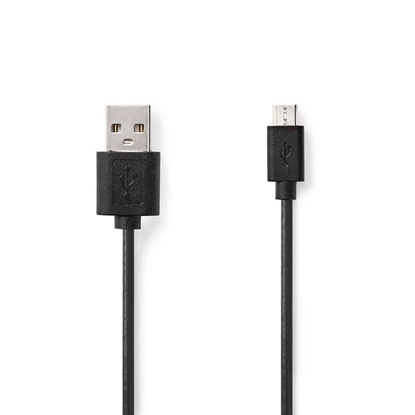 Nedis Regular USB 2.0 to micro USB Cable Black 2m (CCGT60500BK20) (NEDCCGT60500BK20)-NEDCCGT60500BK20