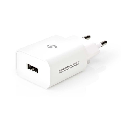 Nedis Charger 12W Quick Charge USB-A (WCHAU242AWT) (NEDWCHAU242AWT)-NEDWCHAU242AWT