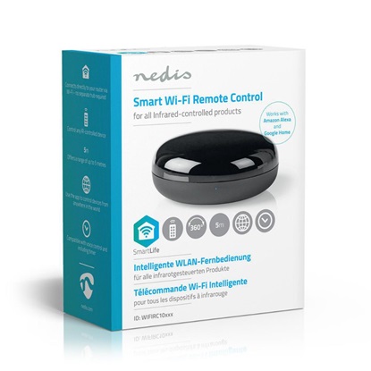 Nedis Wi-Fi Smart Universal Remote Control Infrared Black Smart Hub Συμβατό με Alexa / Google Home (WIFIRC10CBK) (NEDWIFIRC10CBK)-NEDWIFIRC10CBK