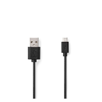 Nedis Regular USB 2.0 to micro USB Cable Μαύρο 1m (CCGT60500BK10) (NEDCCGT60500BK10)-NEDCCGT60500BK10