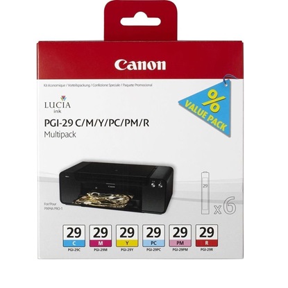 Canon Μελάνι Inkjet PGI-29 (CMY/PC/PM/R) (4873B005) (CANPGI-29MPK)-CANPGI-29MPK