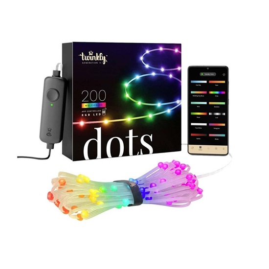 Twinkly Dots Smart Light RGB 200 LED 10m Transparent (TWD200STP-TEU) (TWID200STP-TEU)-TWID200STP-TEU