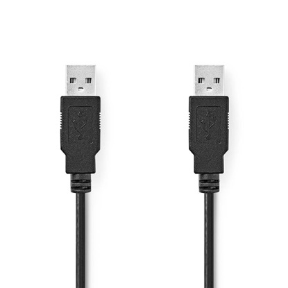Nedis USB 2.0 Cable USB-A male - USB-A male 2m (CCGB60000BK20) (NEDCCGB60000BK20)-NEDCCGB60000BK20
