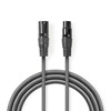 Nedis Cable XLR male - XLR female 20m (COTG15010GY200) (NEDCOTG15010GY200)-NEDCOTG15010GY200