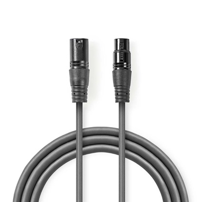 Nedis Cable XLR male - XLR female 20m (COTG15010GY200) (NEDCOTG15010GY200)-NEDCOTG15010GY200