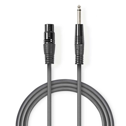 Nedis Cable XLR female - 6.3mm male 10m (COTG15120GY100) (NEDCOTG15120GY100)-NEDCOTG15120GY100