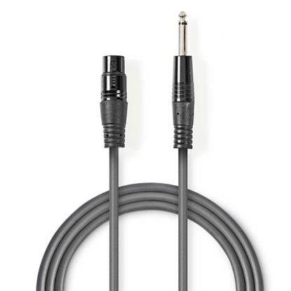 Nedis Cable XLR female - 6.3mm male 3m (COTH15120GY30) (NEDCOTH15120GY30)-NEDCOTH15120GY30