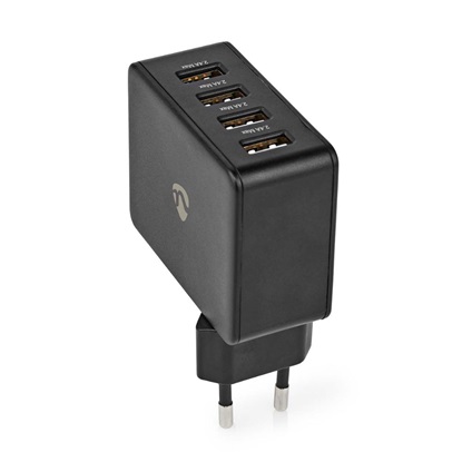Nedis Φορτιστής Χωρίς Καλώδιο με 4 Θύρες USB-A Μαύρος (WCHAU481ABK) (NEDWCHAU481ABK)-NEDWCHAU481ABK