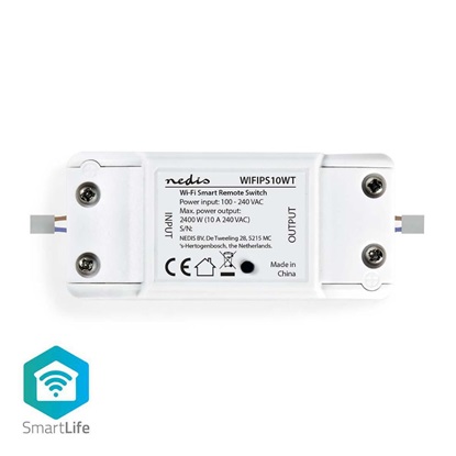 Nedis Circuit Breaker In-Line 10A Smart Ενδιάμεσος Διακόπτης Wi-Fi σε Λευκό Χρώμα (WIFIPS10WT) (NEDWIFIPS10WT)-NEDWIFIPS10WT