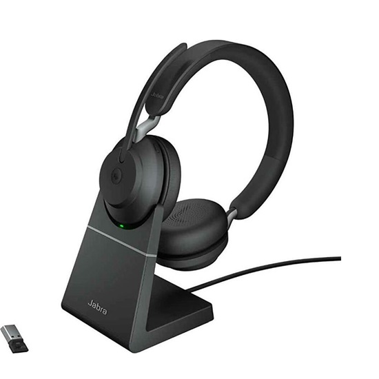 Jabra Evolve2 65 VOIP Headset Link380a MS Stereo Black (26599-999-989) (JAB26599-999-989)-JAB26599-999-989