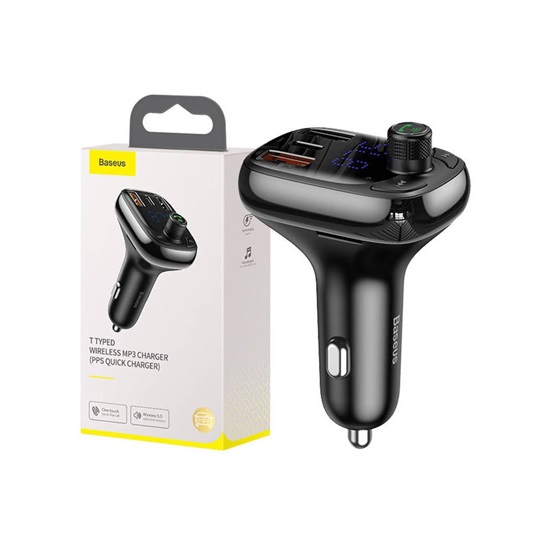 Baseus FM Car Transmitter with Bluetooth T Shaped S-13 Black (CCMT000101) (BASCCMT000101)-BASCCMT000101