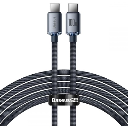 Baseus Crystal Shine Braided USB 2.0 Cable USB-C male - USB-C male Black 2m (CAJY000701) (BASCAJY000701)-BASCAJY000701