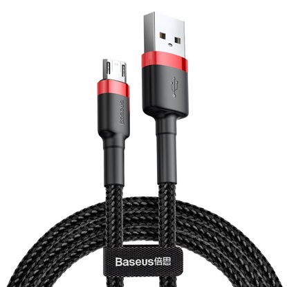 Baseus Cafule Braided USB 2.0 to micro USB Cable Black/Red 2m (CAMKLF-C91) (BASCAMKLF-C91)-BASCAMKLF-C91