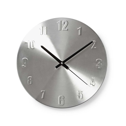 Nedis Ρολόι Τοίχου Μεταλλικό Ασημί 30cm (CLWA009MT30) (NEDCLWA009MT30)-NEDCLWA009MT30