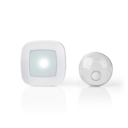 Nedis Wireless Doorbell Set Mains Powered Volume 80 dB White (DOORB220CWT) (NEDDOORB220CWT)-NEDDOORB220CWT