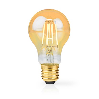 Nedis LED Filament Bulb E27 4.9 W  Extra Warm White (LBDE27A60GD) (NEDLBDE27A60GD)-NEDLBDE27A60GD