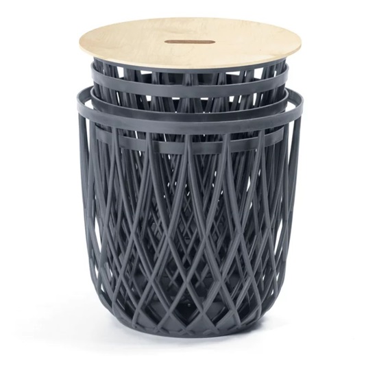 Prosperplast Uniqubo Set 5 Basket 447mm Grey  (IKUBS5-S433) (PSPIKUBS5-S433)-PSPIKUBS5-S433