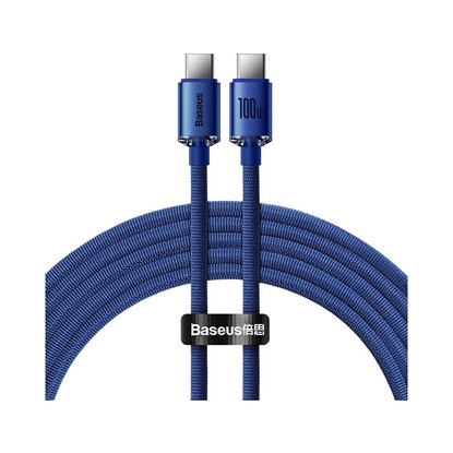 Baseus Crystal Shine cable USB-C to USB-C, 100W, 2m Blue (CAJY000703) (BASCAJY000703)-BASCAJY000703