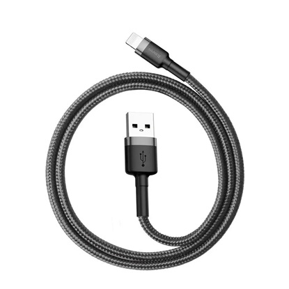 Baseus Cafule USB Lightning Cable 2.4A 0.5m Gray+Black (CALKLF-AG1) (BASCALKLF-AG1)-BASCALKLF-AG1