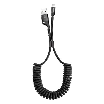 Baseus Spring-loaded cable Lightning 1m 2A Black (CALSR-01) (BASCALSR-01)-BASCALSR-01