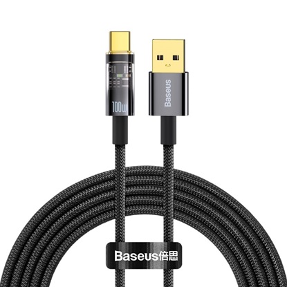 Baseus Explorer, USB to USB-C Cable, 100W, 2m Black (CATS000301) (BASCATS000301)-BASCATS000301