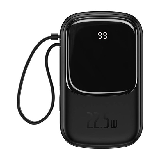 Baseus Powerbank  Qpow with Lightning cable, USB-C, USB, 20000mAh, 20W Black (PPQD-H01) (BASPPQD-H01)-BASPPQD-H01
