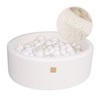 MeowBaby Boucle White Round Ball Pit 90x30cm with balls (BOU03007) (MEBBOU03007)-MEBBOU03007