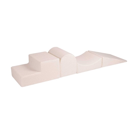 MeowBaby Foam 4 elements Playset, Boucle, White  (KR02050IE) (MEBKR02050IE)-MEBKR02050IE
