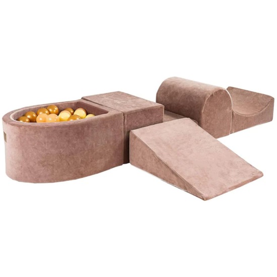 MeowBaby Foam Playset with Small Ball Pit Playground for Children, Velvet, Beige without Balls  (KR1170010IE) (MEBKR1170010IE)-MEBKR1170010IE
