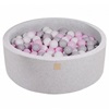 MeowBaby Baby Foam Round Ball Pit 90x30cm with 200 Balls Light Gray (MEO033) (MEBMEO033)-MEBMEO033